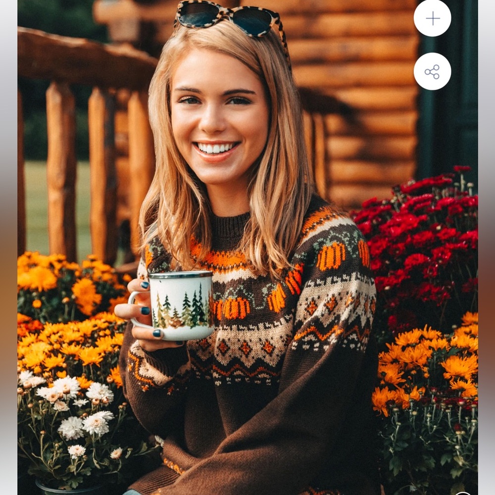 Kiel James Patrick Brown and Orange Knit Sweater